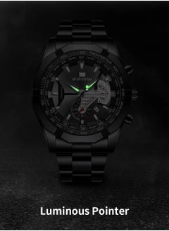 VavaVoom Wrist Watch For Men, Fashion Analog Quartz Men's Watch, 3BAR Waterproof Quartz Watch With Stainless Steel Strap, Wear Resistant Comfortable Luxury Wrist Watch With Luminous Pointer, (Gold And Black)  - Image 4