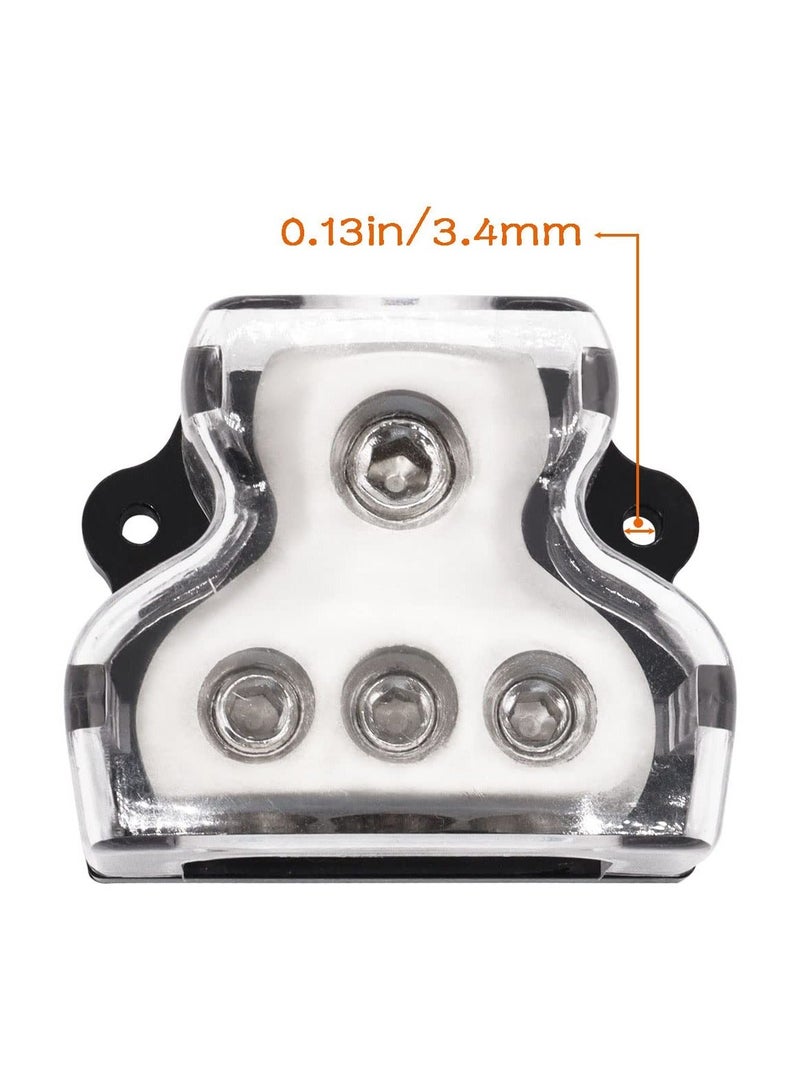 2PCS 3 Way Power Distribution Block,1x 0 Gauge in,3X 4 Gauge Out,Amp Distribution Connecting Block for Car Audio Splitter O-073-2PCS - Image 4