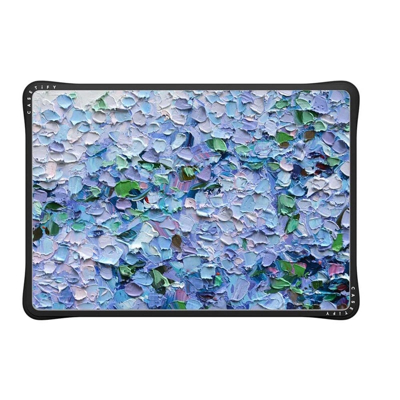 CASETiFY Impact MacBook Air 13 M1Intel Case Cushioned Impact CornersScratchResistantAntiSlip Grip Nantucket Blue Hydrangeas Clear Black