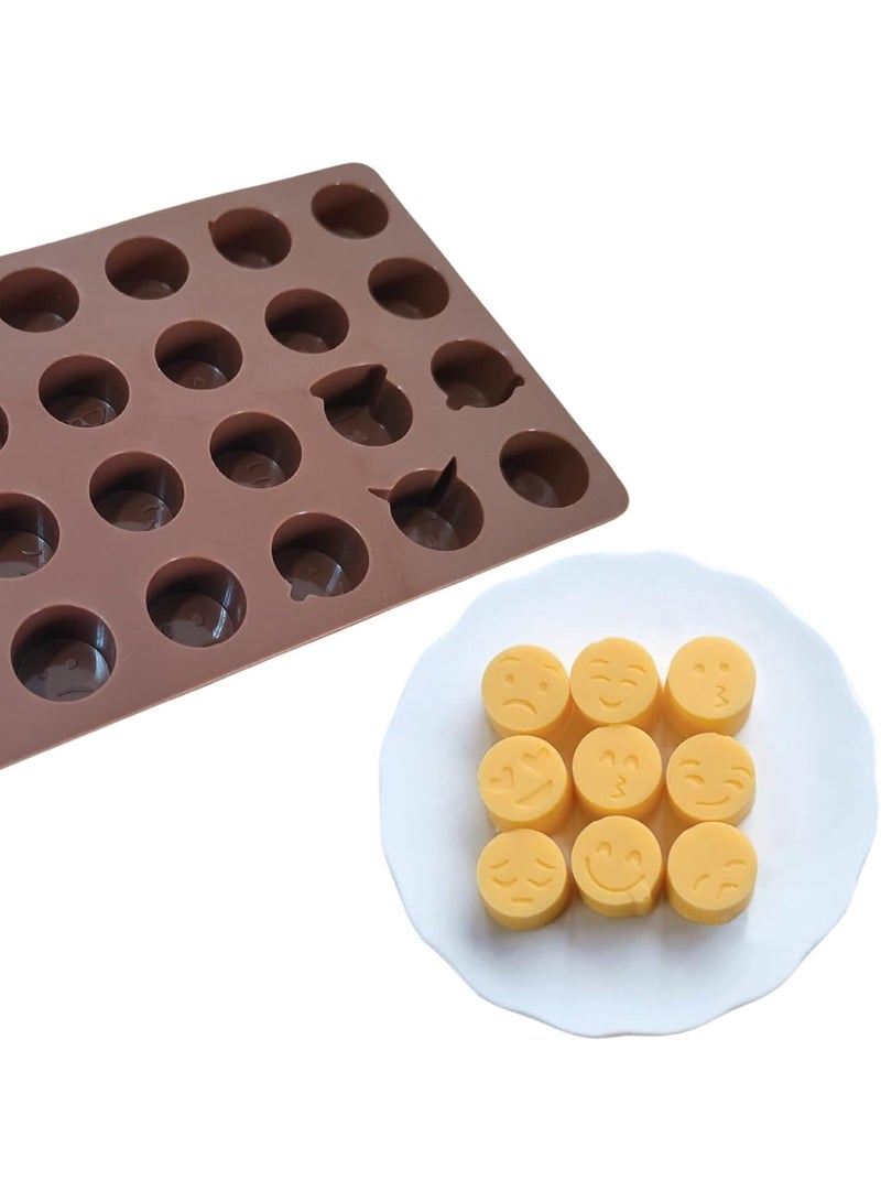 Happy Home Silicone Emoji Mold, 22 × 11 cm with 28 Cavities in Assorted Facial Expression Designs, Flexible Reusable Mold for Chocolate, Candy, Jelly, Fudge, Ice Cubes, Frozen Yogurt, Cake Decorations, Cupcake Toppers, Birthday Treats and Party Desserts – Brown - Image 5