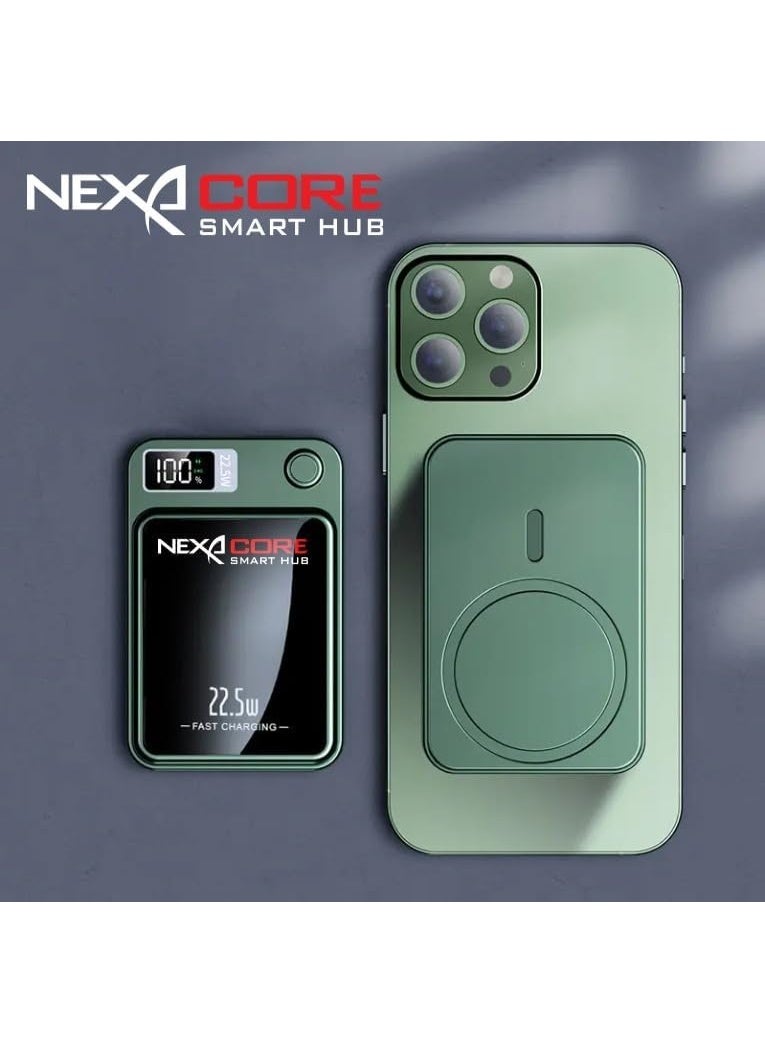 نكسا ورلد بنك الطاقة اللاسلكي المغناطيسي Nexa Core 2025 بسعة 10000 مللي أمبير/ساعة - شحن سريع محمول بقوة 22.5 واط وشاحن لاسلكي بقوة 15 واط للهواتف الذكية - Image 5