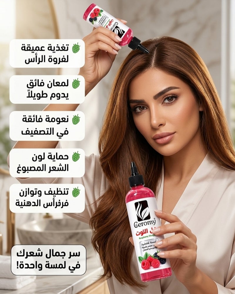 خل التوت لتعطير ولمعان الشعر - شطف وتنظيف فروة الرأس وإزالة القشرة والترسبات 400 مل - Image 2