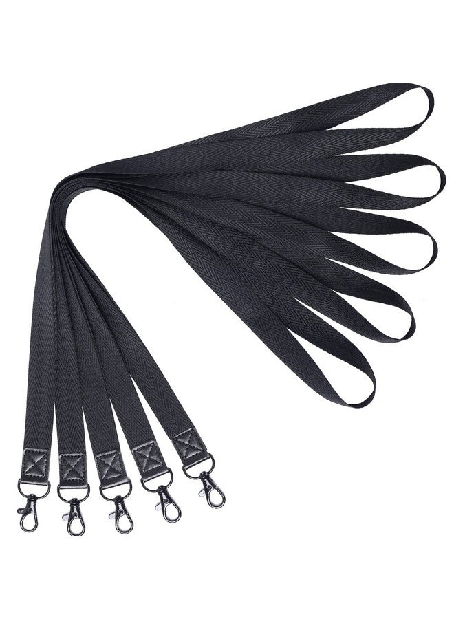 YOUOWO Lanyards 5 Pack Black Lanyard For Id Badge Holder Neck Office Lanyards For Keys Cruise Id Card Cute Lanyard Keychain - Image 1