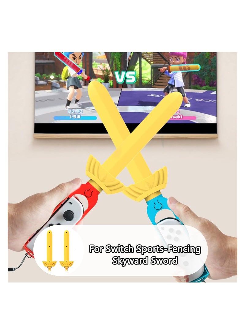 SYOSI Sports Accessories, 16 in 1 Bundle Pack for Nintendo Switch & Switch OLED with Tennis Rackets, Soccer Leg Straps & Golf Clubs, Sword Grip, Family Party Sports Pack Games Accessories Kit  - Image 5
