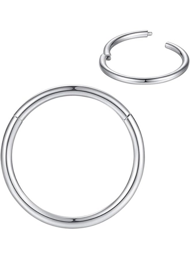 1.2*16MM  Titanium Steel Nasal Nail Stylish Nose Ring (SILVER) - Image 1