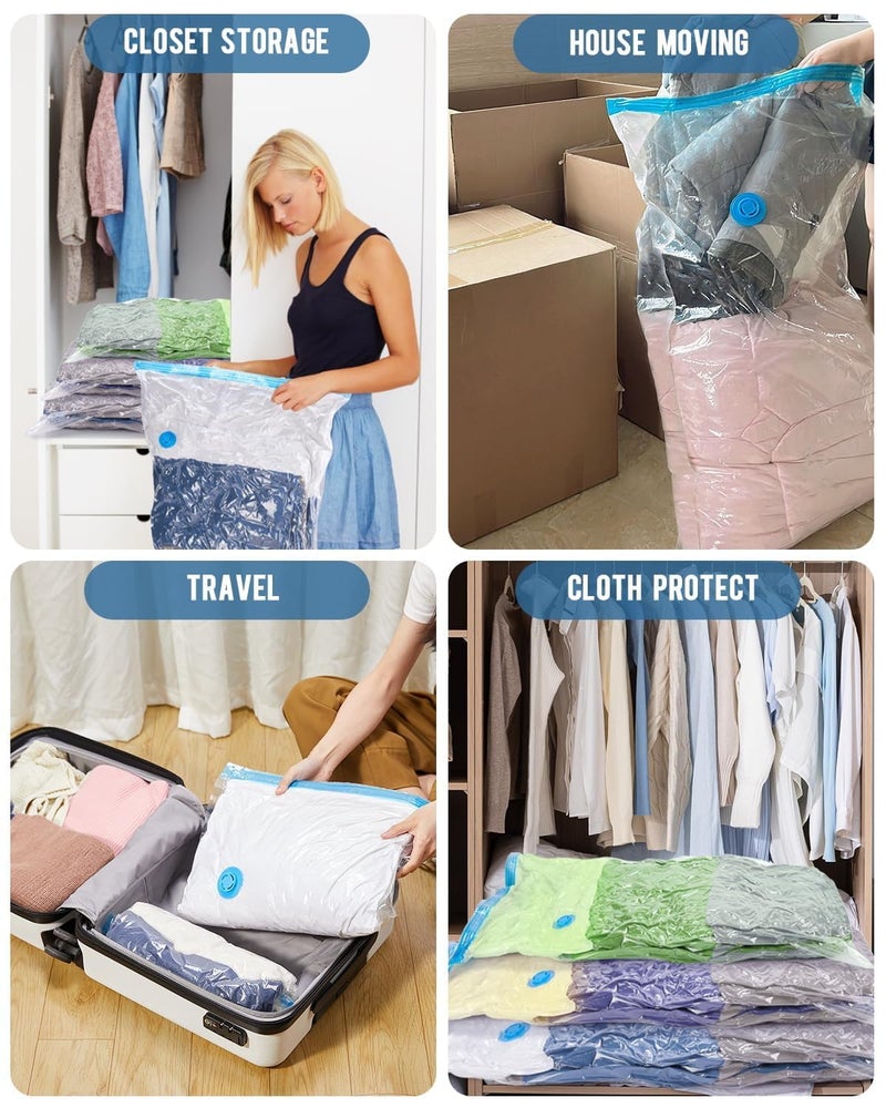 MRP ENTERPRISE Space Saver Vacuum Bags for Storage of Cloths Vacuum Bags for Travel Cupboard Organizers Vacuum Bags with Pump Set of 5 Bags - Image 4