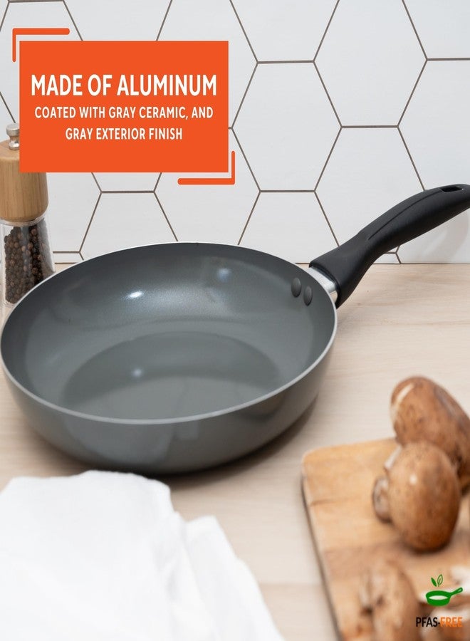 IMUSA 9.5-Inch Ceramic Nonstick Sauté Pan with Lid - Deep Gray Aluminum Skillet with Glass Cover & Cool-Touch Handle - Ideal for Sautéing, Stir-Frying, Steaming, Braising & Searing - Image 3