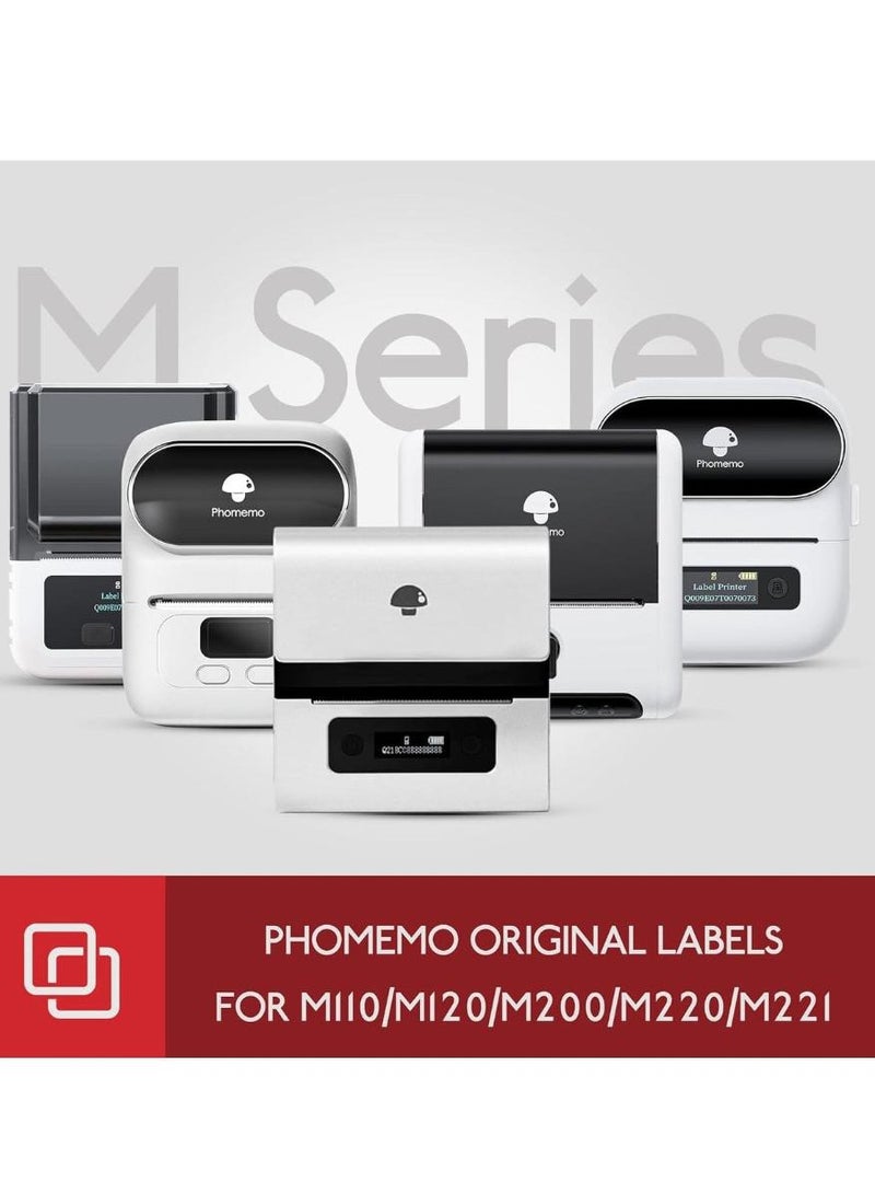 فوميمو 3 لفات ورق ملصقات مربع ذاتي اللصق متعدد الاغراض مقاس 30×40 ملم لطابعة ملصقات M110/M120/M200/M220/M221، للطباعة بالاسود على الابيض، 230 ملصق في اللفة، خلفية بيضاء - Image 3
