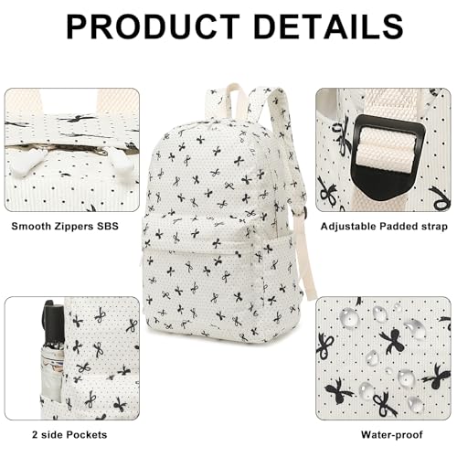 LEDAOU Backpack for Girls School Bag Kids Bookbag Teen Backpack Set Daypack with Lunch Box and Pencil Case - Image 3
