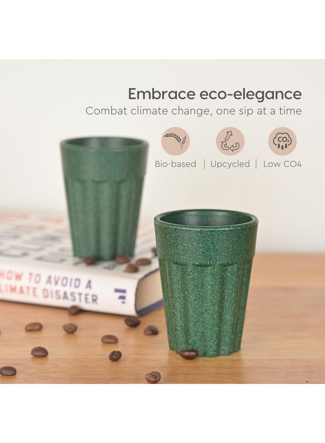 eha Set of 4 Earth-Friendly Cutting Chai Cups | 100 ml | Coffee Cup Made with Rice Husk & Bamboo Fibers | Microwave Safe Tea Set |Hot & Cold Coffee Mug, Milk & Tea Cup Set |Multicolour-Dark - Image 3