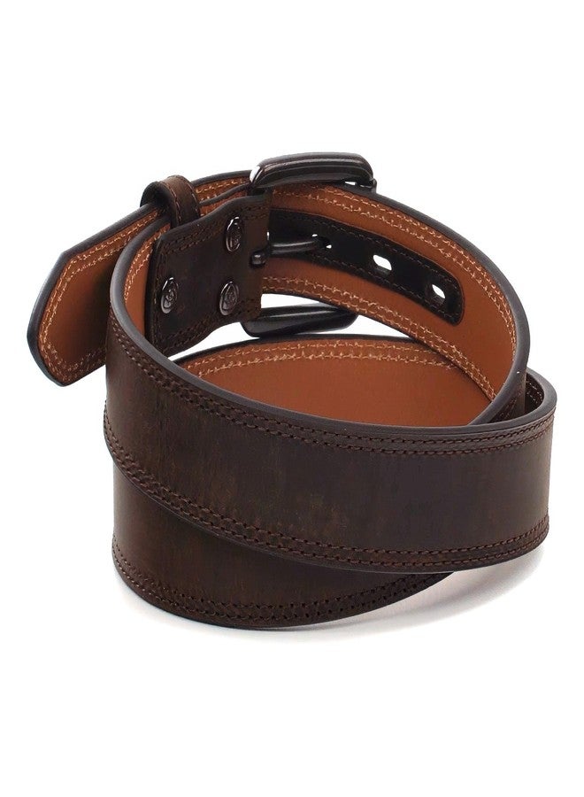 ARIAT Men's Double-Stitched Leather Roller Buckle Western Belt, Brown, 38 - Image 4