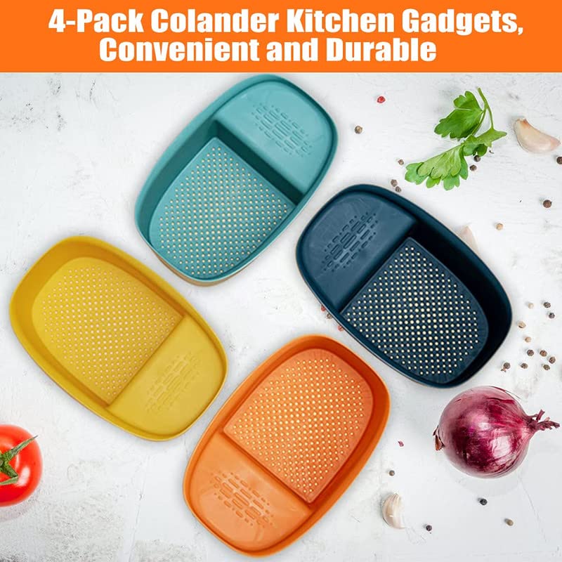 JAYNA Sink Strainers 4Pack Plastic Food Strainers Multifunction Hanging Baskets NonSlip Handle PP Material Protect Drainage Easy to Clean - Image 4