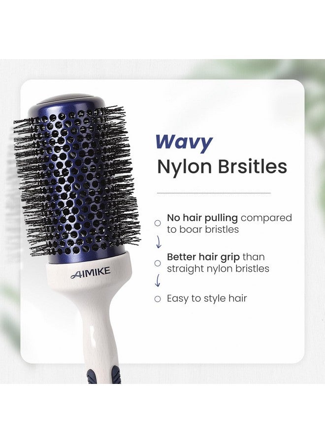 AIMIKE Nano Ionic Tech Large Round Brush, Ceramic Round Brush for Blow Drying, Styling and Boost Volume, Natural Wood Round Hair Brush, One Piece Design - 2 Inch/52mm - Image 4
