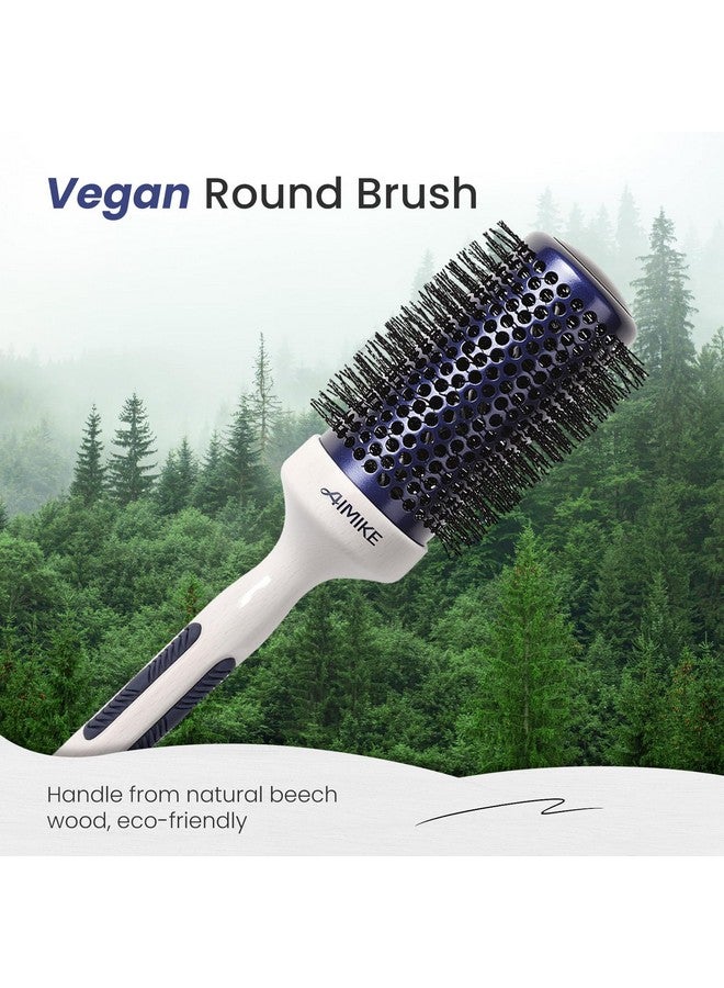 AIMIKE Nano Ionic Tech Large Round Brush, Ceramic Round Brush for Blow Drying, Styling and Boost Volume, Natural Wood Round Hair Brush, One Piece Design - 2 Inch/52mm - Image 2