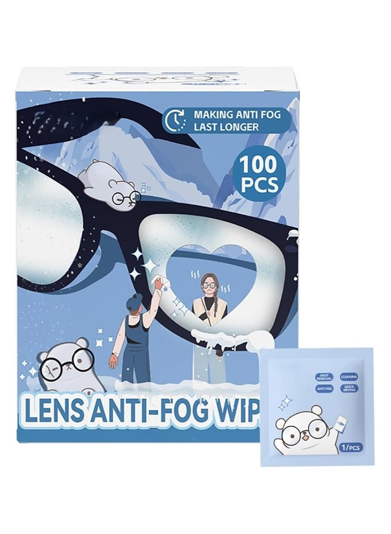 Aura Select Lens Wipes Pre-Moistened Anti-Fog Wipes, Individually Wrapped Lens ,for Glasses,Mobile phone or IPAD,Camera Lens,Optical Lens, Goggles, Wrist Watch Screens (100Pack) - Image 1