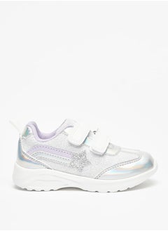 Girl's Star Applique Sports Shoes with Hook and Loop Closure