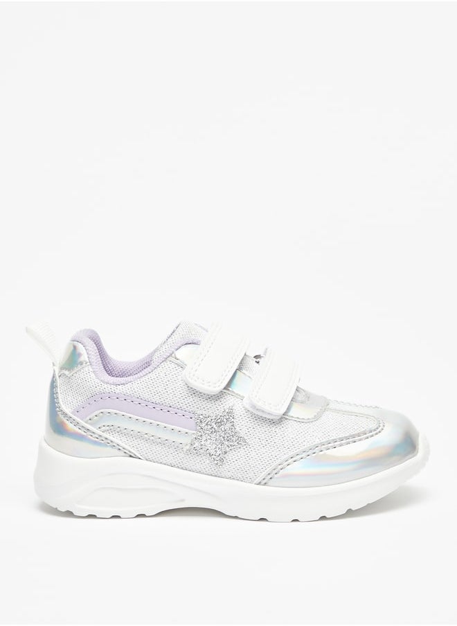 Flora Bella By Shoexpress - Girl's Star Applique Sports Shoes with Hook and Loop Closure - Image 1