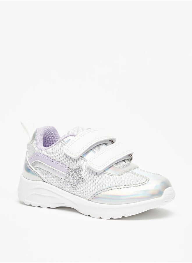 Flora Bella By Shoexpress - Girl's Star Applique Sports Shoes with Hook and Loop Closure - Image 1