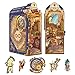 Tonecheer DIY Book Nook Kit for Adults 3D Wooden Puzzle Bookend Miniature House Kit Booknook Bookshelf Insert Decor with Dust Cover and LED Lights Gifts Magical Library - Image 2