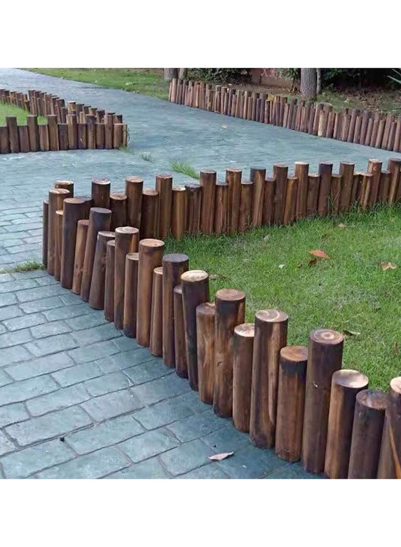 LINGWEI Wooden Garden Border Wooden Fence Landsacping Interlocking Outdoor Lawn Beautiful Wooden Border Create a Beautifull and Functional Border for your Garden - Image 1