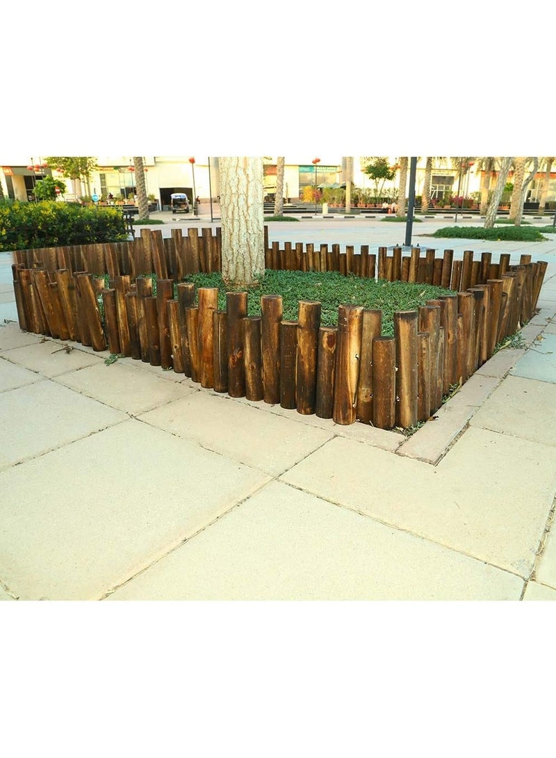 LINGWEI Wooden Garden Border Wooden Fence Landsacping Interlocking Outdoor Lawn Beautiful Wooden Border Create a Beautifull and Functional Border for your Garden - Image 4