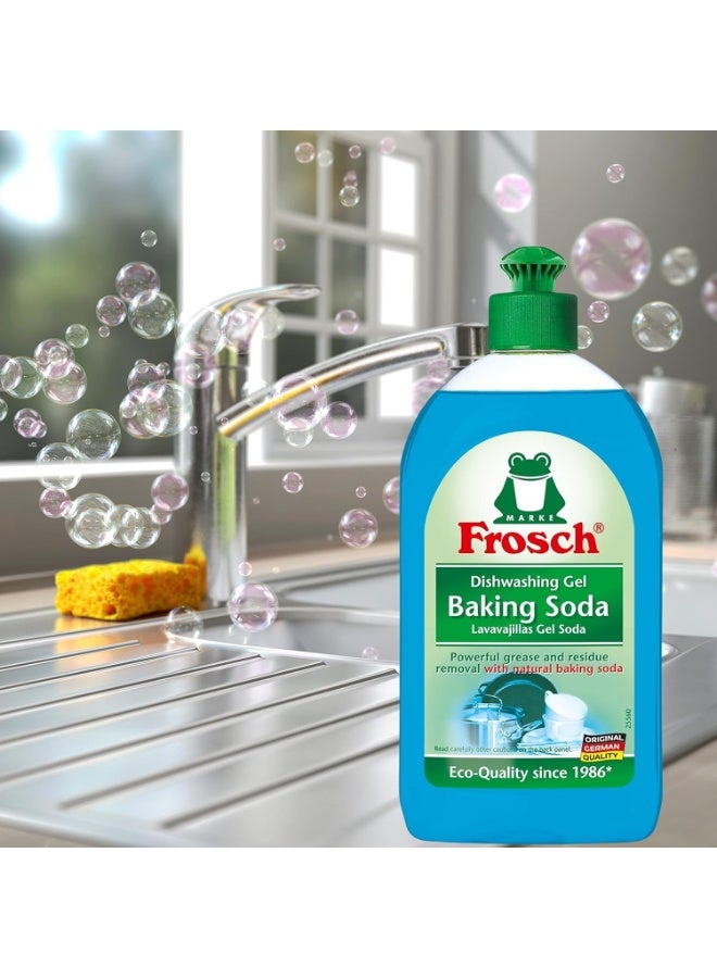 Frosch Dishwashing Gel Baking Soda 500ml - Powerful Grease Removal, Gentle on Hands, Eco-Friendly Cleaning - Image 3