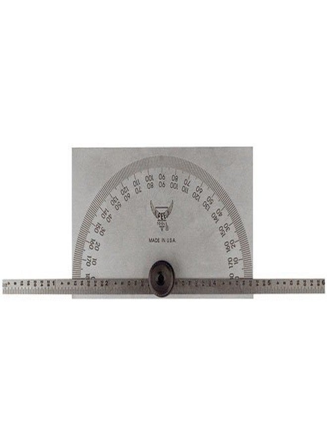 PEC 5190 0-180° Rectangle Protractor w/6" Arm & Graduated Rule
