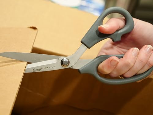 Clauss 18081 8-Inch Bent Titanium Bonded Adjustable Tension Shears with Extra Large Ultraflex Handles, Grey - Image 3