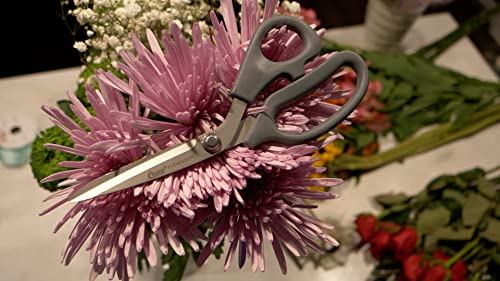 Clauss 18081 8-Inch Bent Titanium Bonded Adjustable Tension Shears with Extra Large Ultraflex Handles, Grey - Image 4