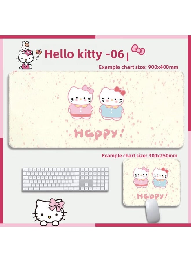 Hello Kitty Mouse Pad Without Lock, Oversized Anime Cute Desk Pad Sanrio-Color:800x300mm Thickness 3mm-Pattern:Hello Kitty 061