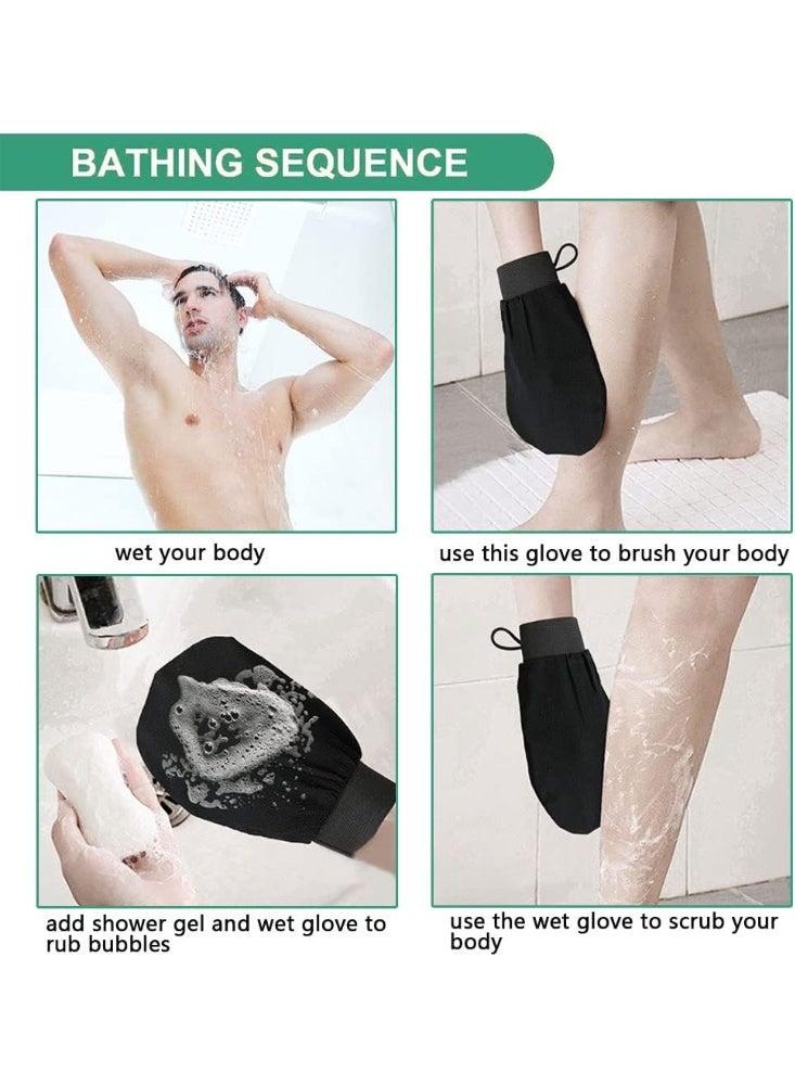 4 Pcs Korean Exfoliating Mitts Body Scrub Glove Bath SPA Exfoliating, Dual-Sided Deep Clean Exfoliation Scrubbing Mitt, Dead Skin Remover Glove Deep Body Scrubber for Women and Men - Image 4