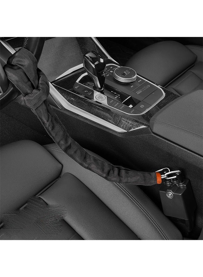 جهاز مضاد للسرقة عالمي لقفل عجلة القيادة في السيارة مع أبازيم حزام الأمان مع 3 مفاتيح مضادة للسرقة لشاحنات الدفع الرباعي والشاحنات الصغيرة والمركبات الترفيهية - Image 2