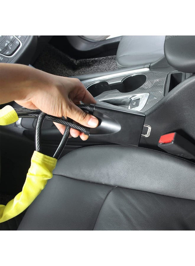 جهاز مضاد للسرقة عالمي لقفل عجلة القيادة في السيارة مع أبازيم حزام الأمان مع 3 مفاتيح مضادة للسرقة لشاحنات الدفع الرباعي والشاحنات الصغيرة والمركبات الترفيهية - Image 3