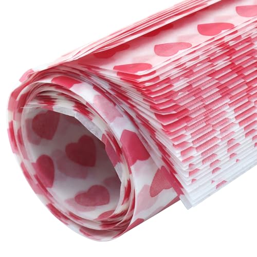 Verkelly 50 Pcs Grease Resistant Deli Paper Sheets 10" x 8", Wax Papers for Food Deli Wraps Paper Sheets, Perfect Sandwich Wrapping & Basket Liners(Love Heart) - Image 5