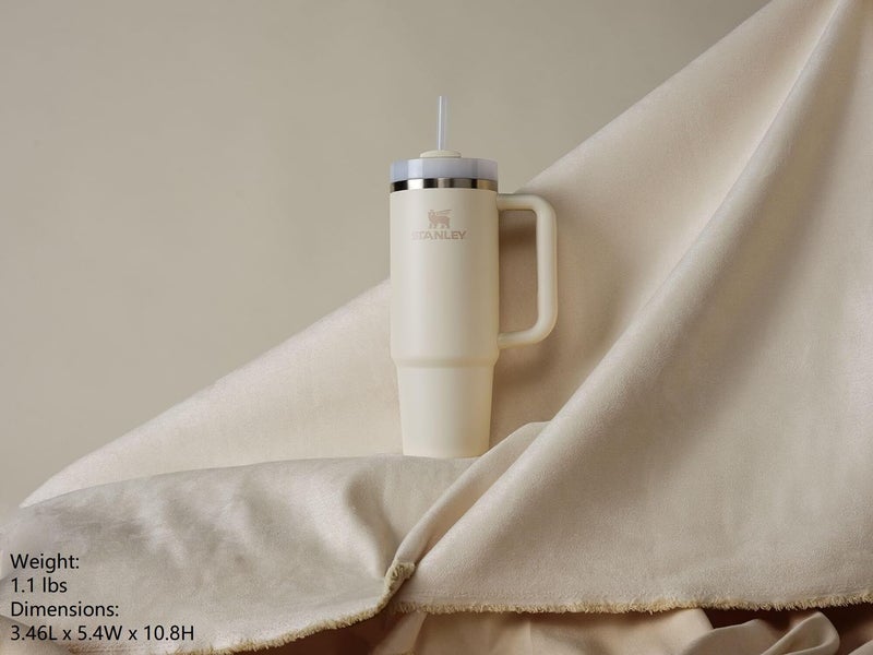 STANLEY Quencher H2.0 Tumbler with Handle and Straw 30 oz | Flowstate 3-Position Lid | Cup Holder Compatible for Travel | Insulated Stainless Steel Cup | BPA-Free | Cream 2.0 - Image 4