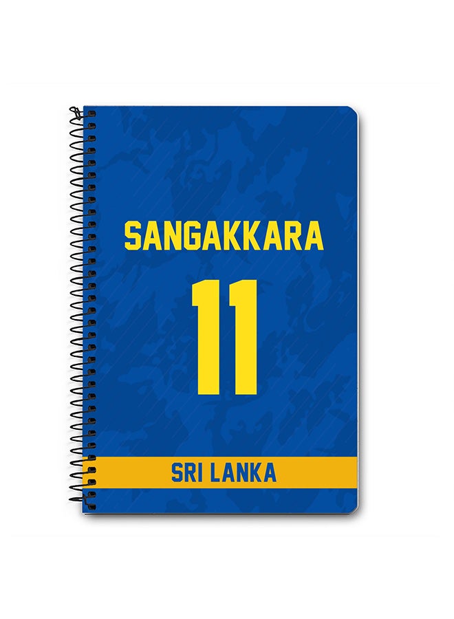 Stylizedd Designer A5 Spiral Notebook Memo Notepad Journal Player - Kumar Sangakkara, Jersey Number -11 - Image 1