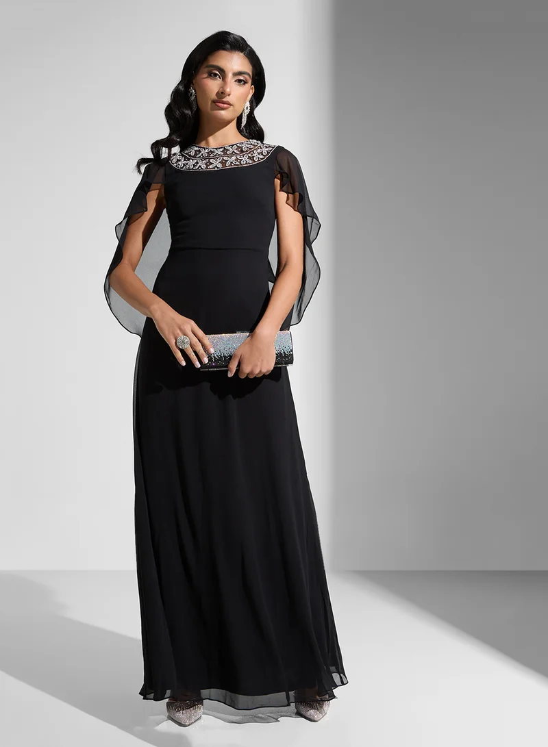 اميليا روز Embellished Chiffon Dress
