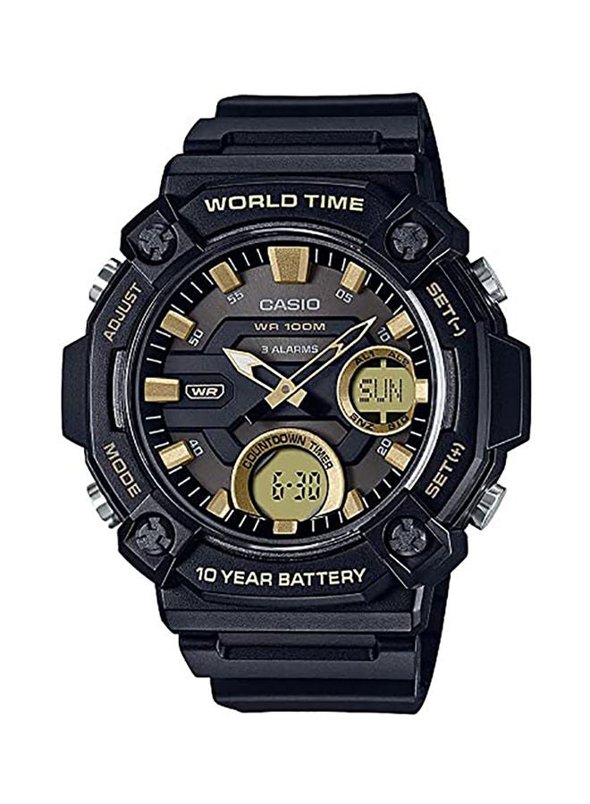 كاسيو Analog+Digital Resin Wrist Watch AEQ-120W-9AVCF -43mm- Black