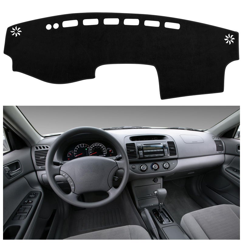 SPEEDWOW Dashboard Dash Board Cover Mat Carpet Compatible for 20022006 Toyota Camry Dashboard mat Covers Internal Accessories Black