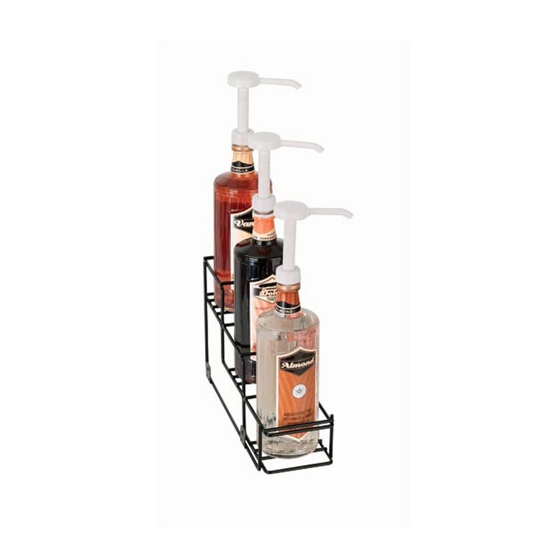DISPENSE-RITE WR-BOTL-3 Three Compartment Wire Bottle Holder, Countertop Organizer for Bottles up to 3-3/8" Diameter, Compact 4-1/4" Wide Design, Reinforced Welded Black Wire Construction - Image 2
