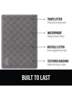 Gorilla Grip The Original Gorilla Grip 100% Waterproof Cat Litter Box Trapping Mat 35x23, Easy Clean, Textured Backing, Traps Mess for Cleaner Floors, Less Waste, Stays in Place for Cats, Soft on Paws, Gray  - Image 2