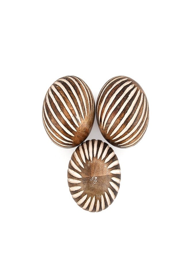 Kimona Decorative Ball Mango Wood Round Balls Set of 3 - Coffee Table Centerpiece Home Décor Living Room, Bedroom, Kitchen (3" x 3" x 3") - Image 3