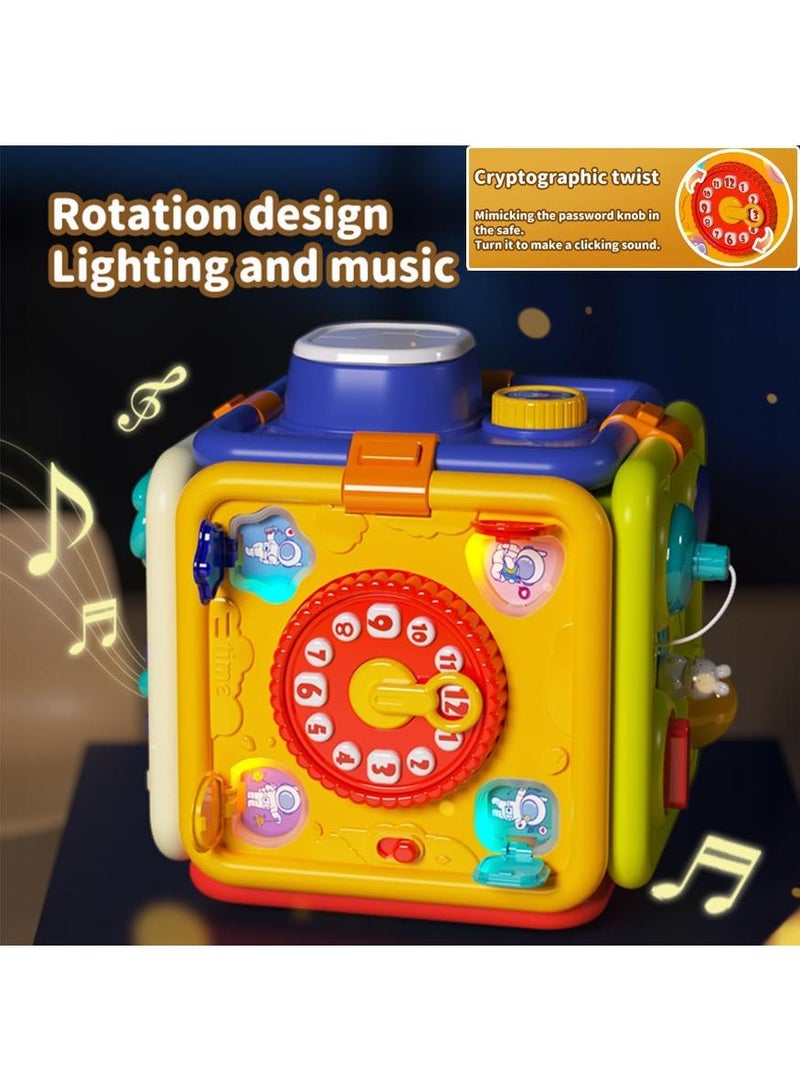 Bebiland Montessori Busy Cube , Montessori Busy board for 1-3 years old, multi-functional children's sensory toys, children's sensory toys, detachable educational learning toy, suitable for boys and girls - Image 4