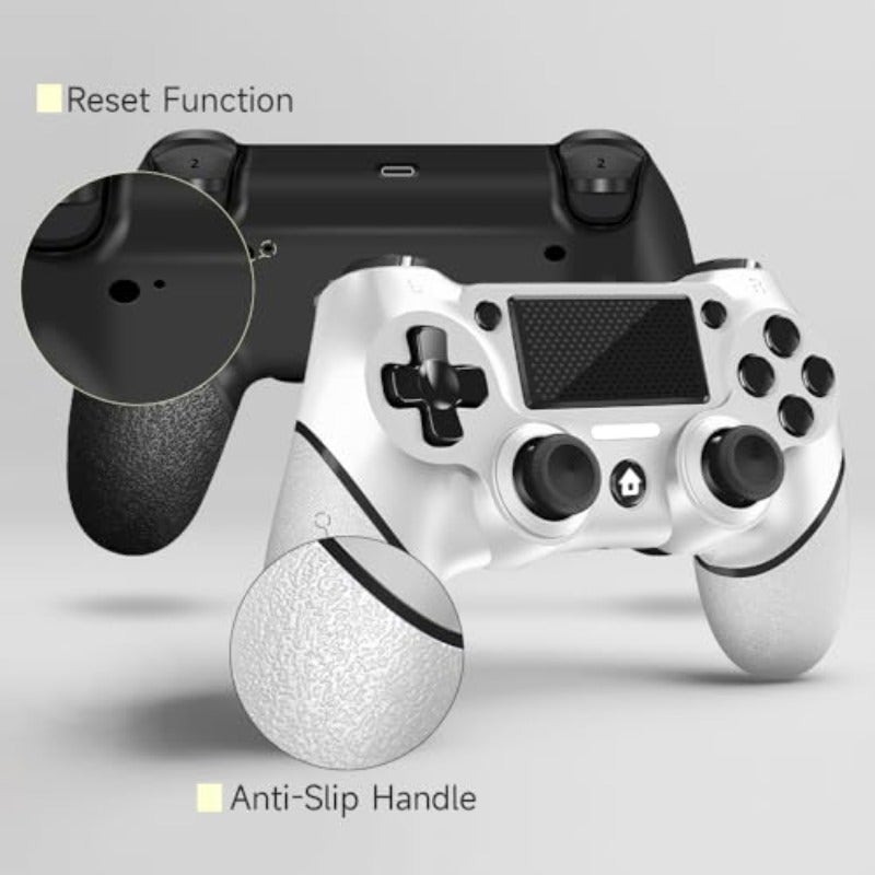 جهاز تحكم وايرلس من AceGamer عبوة من قطعتين لجهاز PS4، وحدة تحكم للألعاب PS4 برو، سليم، حاسوب، لوحة تحكم للألعاب، عصا تحكم، زر توربو، اهتزاز مزدوج، مستشعر جيروسكوپ 6 محور، لوحة لمس، أسود، أبيض - Image 3