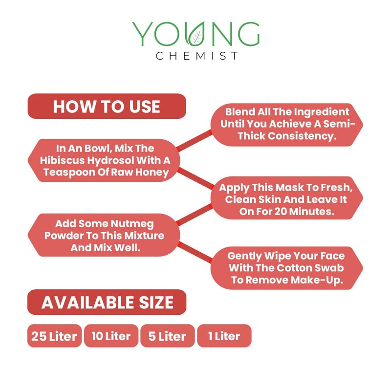 Young Chemist Pure And Natural Hibiscus Hydrosol Toner Distilled Floral Water for Skin Hair Aromatherapy And Cleaning In 5 Litre Bottle Spray Parent - Image 5
