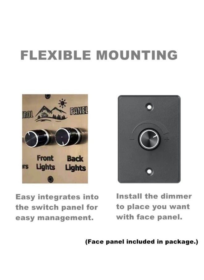 Generic - 12V 5A DC Light Dimmer Switch, Rotary PWM Dimming Controller for RV, Boat, Truck LED Lights, Compatible with Halogen, Incandescent, Strip Lights - Image 1