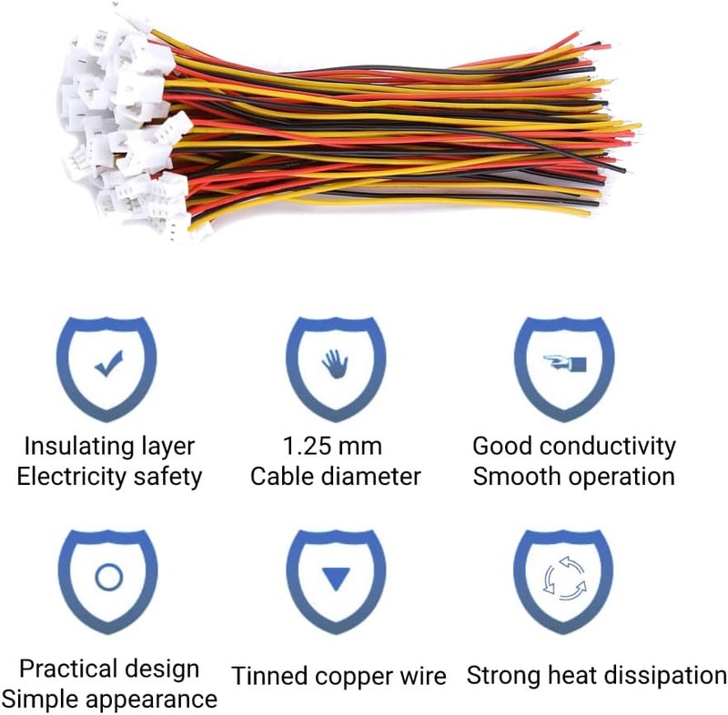 20 Sets/Pack Micro JST 1.25MM 2 Pin/3 Pin Male and Female Connector Plug for Household Appliances(3 pin: Set of male and female) - Image 3