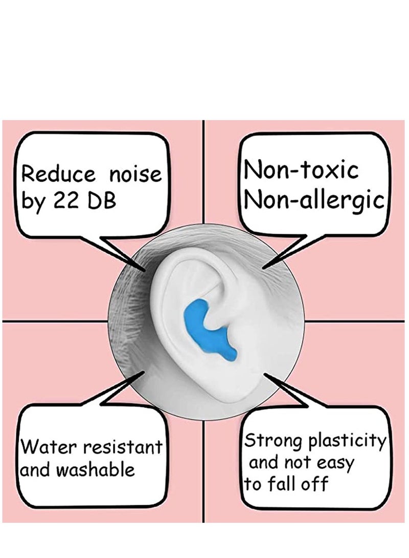 Sleep Earplugs, Silicone Earplugs, Sleep Earplugs with High Decibel Noise Protection Waterproof Earplugs for Sleep Learning Swimming and Cancelling Noise