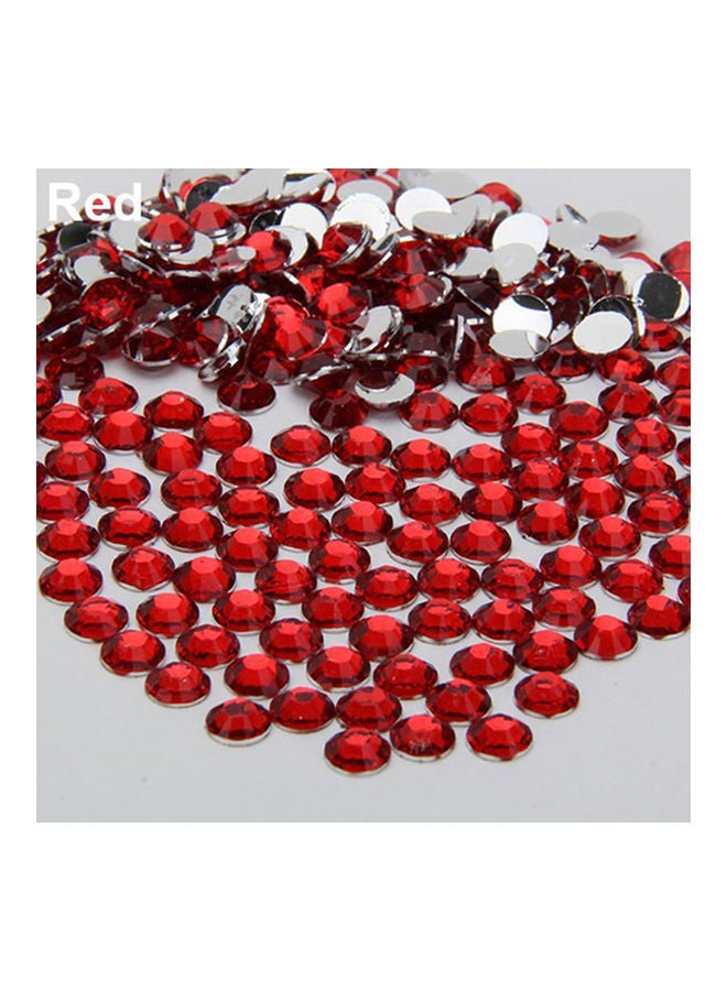 NIBEMINENT 2000Pcs Flat Back Resin Rhinestones DIY Phone Case Nail Decals 2/3/4/5mm Red 20*10*20cm  - Image 1