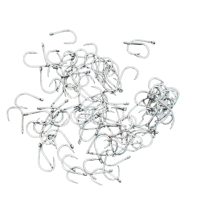 AUF Fishing Hooks High Carbon Steel Worm Soft Bait Jig Fish Hooks with Plastic Box NO.8#-100Pcs - Image 5
